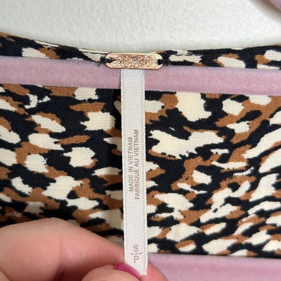 FREE PEOPLE French Quarter Wrap Dress Neutral Bold Print {NN38} - Picture 7 of 8